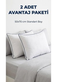 Resim 2 Adet Anti-alerjik Nano Jel Yastık 50x70 Yıkanabilir Pamuk Çok Renkli 
