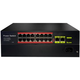 Resim URANIUM POE-1621SFP-200W 16 Port 10/100 2xgigabit RJ45 1xsfp Uplink 200W Poe Switch 