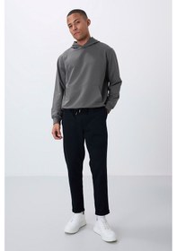 Resim Tommy Life Lacivert Yüzeyi Dokulu Standart Fit Erkek Eşofman Alt - 82154 