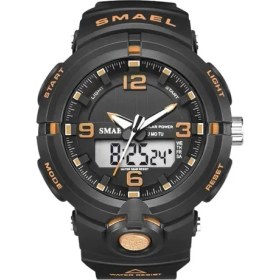 Resim Hanyang Siyah Altın Yeni 2022 Smael Marka Güneş Enerjisi Izle Dijital Kuvars Erkekler Spor Saatler Çok Fonksiyonlu Ikili Zaman Açık Askeri Kol Saati (Yurt Dışından) 