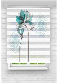 Resim Perdecizade Enxboy Turkuaz Çiçek Dijital Baskılı Zebra Perde-cocuk Odası-stor Perde Tycd459a209355677b7d99900 Renkli 