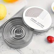 Resim 12 adet Paslanmaz Çelik Mousse Bardakları 12 adet Set Yuvarlak Kek Kalıbı Pişirme Araçları Donut Fondant Kurabiye Kalıpları 