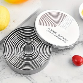 Resim 12 adet Paslanmaz Çelik Mousse Bardakları 12 adet Set Yuvarlak Kek Kalıbı Pişirme Araçları Donut Fondant Kurabiye Kalıpları 