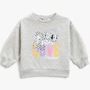 Resim Kız Bebek 101 Dalmaçyalı Baskılı Sweatshirt Lisanslı 