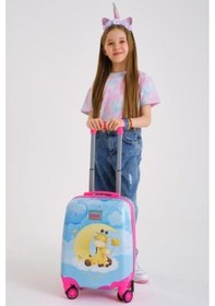 Resim Coral High Kids Mavi Pembe Zürafa Desenli Çocuk Valizi 16719 Desenli 