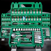 Resim 46 parça Premium 1/4" Sürücü Soket & Ratchet Anahtar Seti, Metrik Uçlar, Uzatma Çubuğu ve Saklama Kutusu ile - Tekne Tamiri için İdeal 