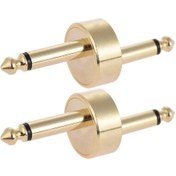 Resim Vkemall Gitar Efekt Pedalı Bağlantı Aleti Z Şekli 6.35mm Erkek-erkek 2 Adet Altınaltı Düşük Gürültü Palmiye 