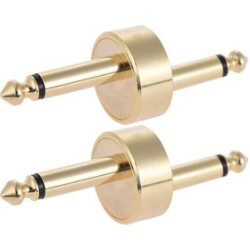 Resim Vkemall Gitar Efekt Pedalı Bağlantı Aleti Z Şekli 6.35mm Erkek-erkek 2 Adet Altınaltı Düşük Gürültü Palmiye 