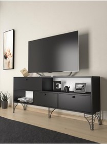 Resim Wood'n Love Katre 150 Cm Metal Ayaklı Tv Ünitesi - Siyah / Siyah 