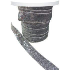 Resim Kadife Kurdele Simli 2 cm Gümüş 2 Metre 