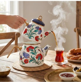 Resim Serenk Emaye Çaydanlık 3.2 Lt Çok Renkli 