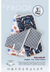 Resim 3lü Alt Açma Değiştirme Örtü Sıvı Geçirmez Koruyucu Alez Yıkanabilir Bebek Bakım Pedi XL GriGrup 