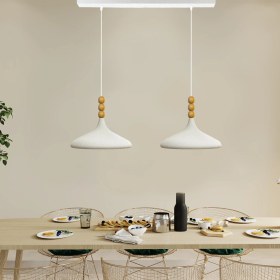 Resim Bamyum Ikili Champion Dokulu Açık Krem Sarkıt Lamba Yemek Masası Oturma Odası Mutfak Salon Otel Café 