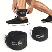 Resim 1 adet Ayarlanabilir D-Halkalı Ayak Bilek Askısı - Fitness ve Egzersizlerde Glüt ve Bacak Kas Güçlendirme için Rahat Ayak Bilekleri 