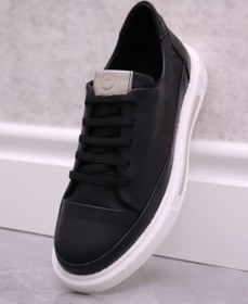 Resim Mammamia - 3950 Siyah Hakiki Deri Kadın Sneakers Ayakkabı 