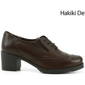 Resim Gönderi R Kahve Antik Bağcıklı Orta Kalın Topuklu Hakiki Deri Oxford Ayakkabı Kahve 