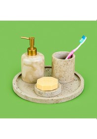Resim Bath Traverten Görünümlü Banyo Seti - Gri Çok renkli 