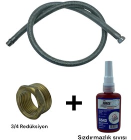 Resim AKBELLİ GROUP Doğalgaz Flex Ocak Fırın Bağlantı Hortumu Seti 125 cm Standartlara Uygun Ölçü 