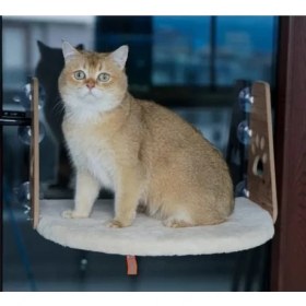 Resim Hakay Vantuzlu Kedi Cam Yatağı - Krem 