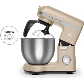 Resim Karaca Mastermaid Chef Pro Çift Kollu Mutfak Şefi 1500 W Iconic Beige Standlı Mikser 