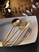 Resim Aryıldız Versay 6 Kişilik 36 Parça Gold Çatal Kaşık Bıçak Takımı AR248225 