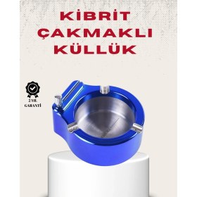 Resim Metal Küllük ve Çakmak Seti Yuvarlak Modern Tasarım 