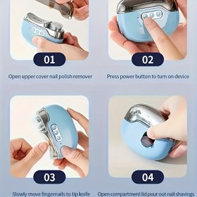 Resim 3'ü 1 arada Şarj Edilebilir Elektrikli Tırnak Makası ve Parlatıcı | Tırnak Parlatıcısı Jel Lambası, USB Şarj | | USB Şarj Edilebilir | Taşınabilir | Evde veya Seyahat Esnasında Kolay Tırnak Kesimi ve Şekillendirme, Mükemmel Tatil Hediyesi 