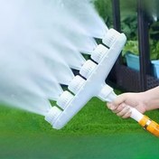 Resim 1 adet Ayarlanabilir 6 Yönlü Bahçe Spreyleyici - Çim, Patio, Sebze için Yüksek Akışlı Plastik Nozul | Pil Olmadan, Hortum Bağlayıcı, Çift Tonlu Siyah/Beyaz, Çim Sulama Ekipmanı | Ayarlanabilir Nozul | Dayanıklı Plastik Spreyleyici 
