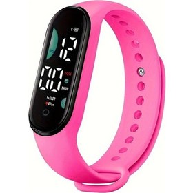 Resim Cloud011 Dokunmatik Ekranlı Led Dijital Saat - Pembe Okul Ve Spor Saati, Dayanıklı Ve Hafif Diğer 
