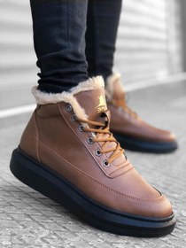 Resim BA0151 İçi Kürklü Bağcıklı Taba Erkek Tarz Spor Bot 