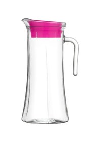 Resim LAV Truva Cam Sürahi Tekli 1,4 L Kulplu Pembe Plastik Kapaklı 