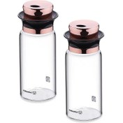 Resim Korkmaz Stora Glass Rosegold Tuzluk Biberlik Seti A5528 
