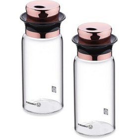 Resim Korkmaz Stora Glass Rosegold Tuzluk Biberlik Seti A5528 