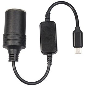 Resim Flybuy 12w Type-c Sigara Çakmağa Adaptör 5v-12v Yükseltici Entegre Çipli Dash Cam Araç Şarj Kablosu Jzr-gy 