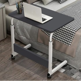 Resim Sekizinci Cadde Yükseklik Ayarlı Laptop Sehpası ve Çalışma Masası - Atrasit Beyaz (Tekerli) 
