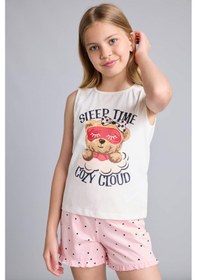 Resim Defacto Kolsuz Ayıcıklı Regular Fıt 2li Ecru Pijama Takımı Kız Çocuk H8112a826smer105 Ekru-er105 