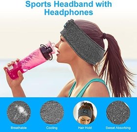 Resim flintronic Bluetooth Uyku Kulaklıkları, Erkek/Kadın için HD Stereo Hoparlörlü Kablosuz Uyku Kulaklıkları, Uyumak için Kafa Bandı Bluetooth Kulaklıkları, Uykusuzluk, Spor (Gri) 