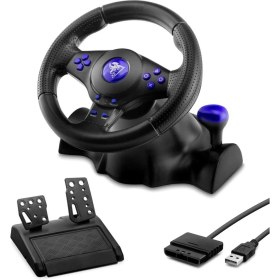 Resim Pileli Store Pilelistore Oyuncu Direksiyon Seti 180° 3ın1 Ps3/ps2/pc Siyah VW9803 