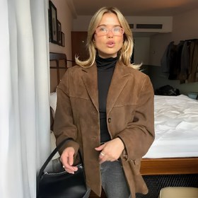 Resim Casual Kahverengi Süet Ceket - S 