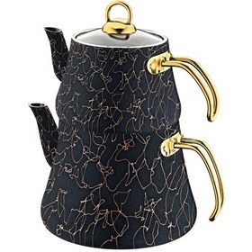 Resim 8204 M Çaydanlık Altın - Siyah 