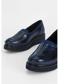 Resim Tamer Tanca Kadın Hakiki Deri Lacivert Casual Ayakkabı 824 012 Bn Ayk Sk23/24 Lacı Kroko Lacivert 