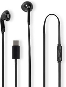 Resim Nedis Kablolu Kulaklık - USB-C - Kablo uzunluğu: 1,20 m - Entegre Mikro - Ses Ayarı - Siyah 