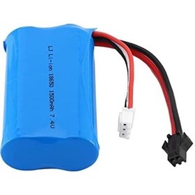 Resim 7.4v 1500mah 18650 Li-on Siyah Soketli Oyuncak Pili SP2P Soket 