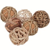 Resim 6 Adet Merkez Parça Kase Dolguları Için Dekoratif Toplar, 6.86 Cm Çeşitli Rattan Hasır Toplar Küreler, Vazo Dolguları, Masa Dekoru, Ev Odası Oturma Odası Ofis Dekoru Için, Anneler Günü Paskalya Partisi Yeni Yıl Dekoru Için 