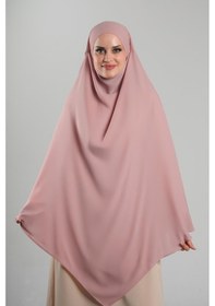 Resim Hürrem Bone Pudra Pratik Hazır Geçmeli Tesettür Eşarp Krep Bağcıklı Sufle Hijab 2313 06 Pudra 