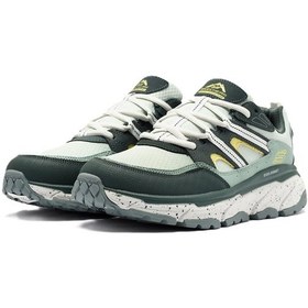 Resim Skechers D'lux Journey Memory Foam Leather Womens Outdoor Shoes Green Gray Hafızalı Taban Hakiki Deri Kadın Outdoor Ayakkabı Yeşil 