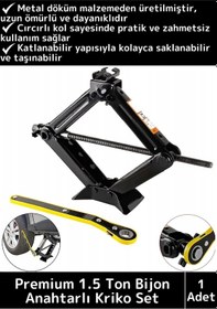 Resim Özel Üretim Dayanıklı Araba Kaldırma Akordiyon Makas Cırcır Kollu 1.5 Ton Bijon Anahtarlı Kriko Set 