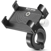 Resim Konesam Alüminyum Bisiklet Telefon Tutucu - Suya Dayanıklı, 55-100mm Telefonlar İçin, 22.2-31.8mm Direkler, Tip B Siyah 