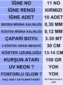 Resim Ea genset İstavrit Çapari 30x12 11 No 10 Kırmızı İğneli 2li Paket 