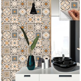 Resim Tink Kendinden Yapışkanlı Apricot Desenli Pvc Karo 30X30 cm (4 Adet) 0,36 M2 